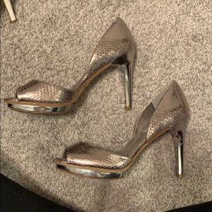 BCBG peep toe pumps